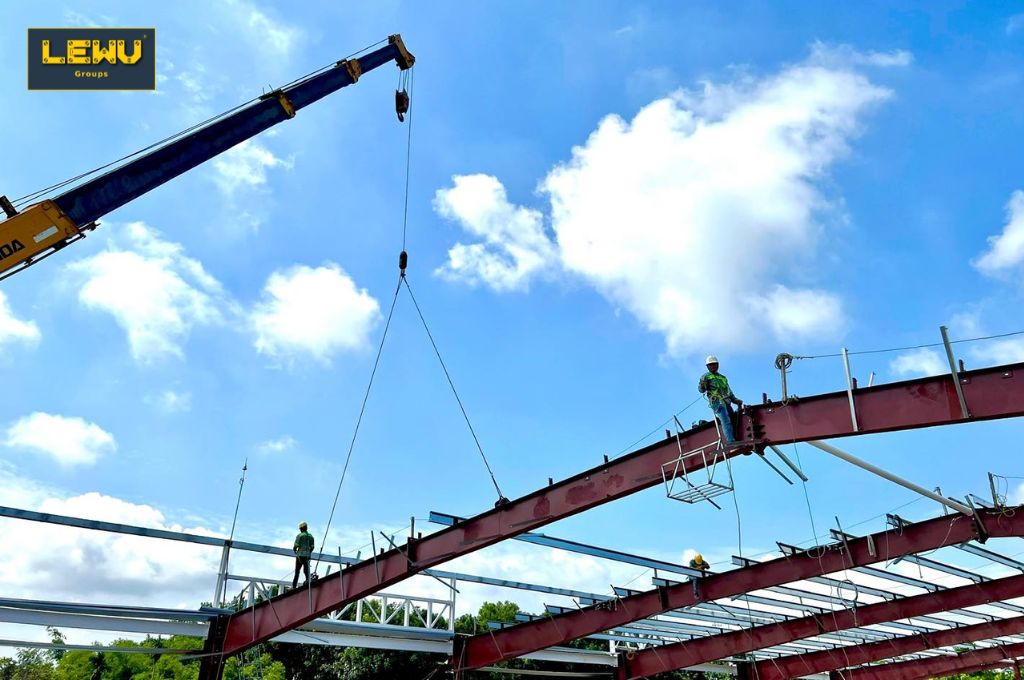 LEWU hoàn thiện khung thép tại GO Củ Chi
