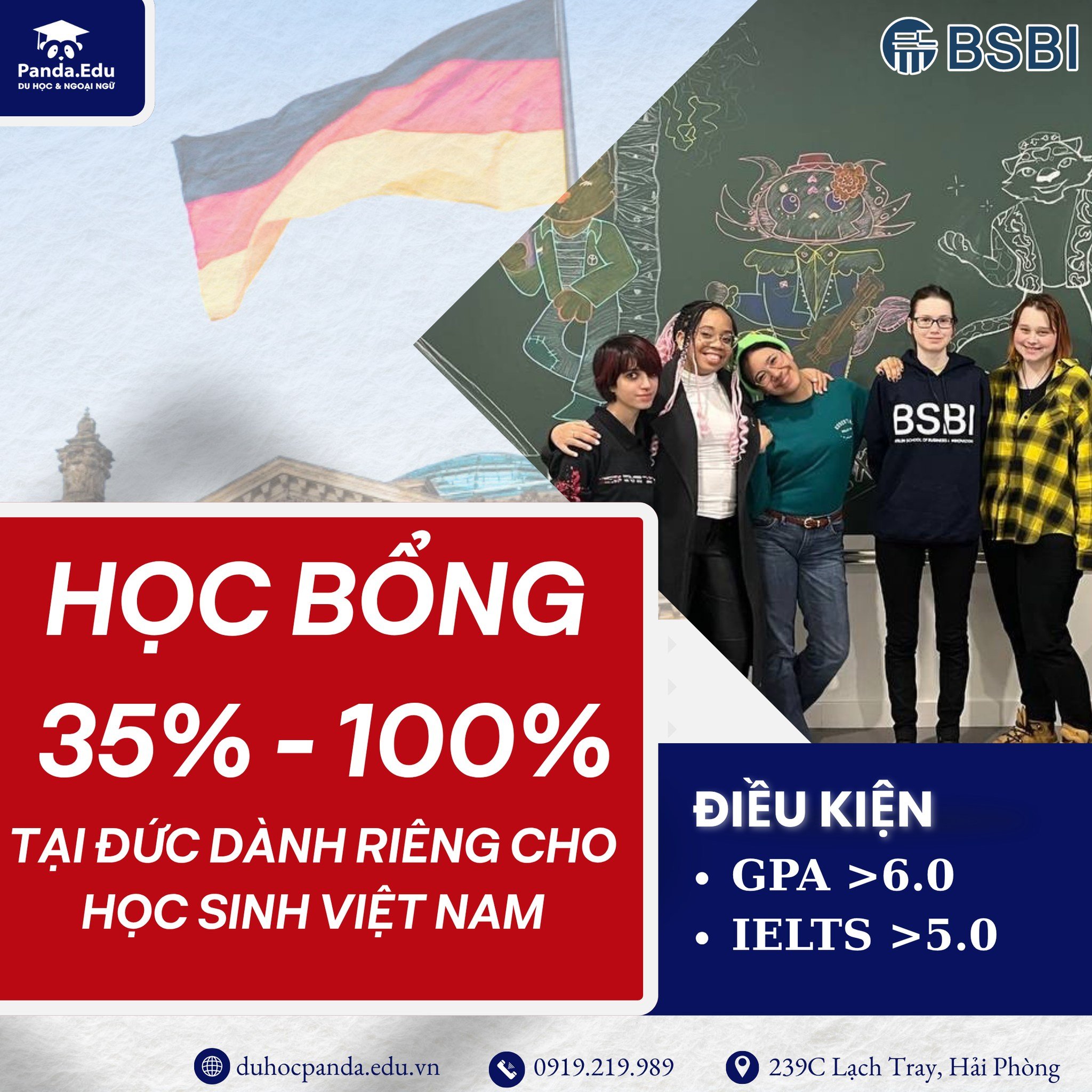 Học bổng 35% – 100% từ BSBI (Berlin School of Business and Innovation) dành riêng cho sinh viên Việt Nam