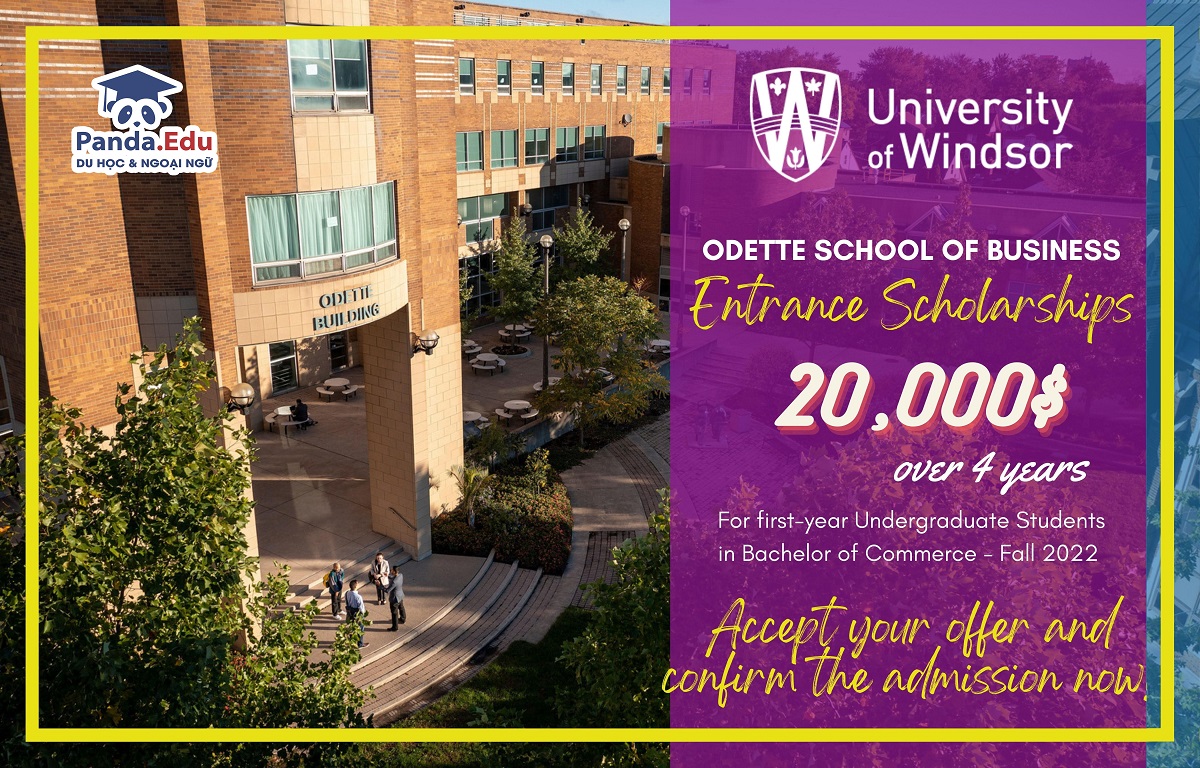 Học bổng 20.000$ cho học sinh mới nhập học trường University of Windsor