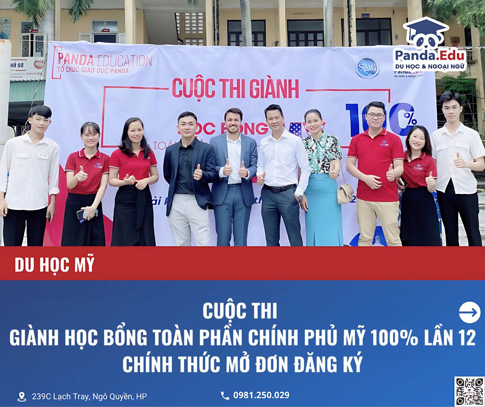 CUỘC THI GIÀNH HỌC BỔNG TOÀN PHẦN CHÍNH PHỦ MỸ 100% - LẦN THỨ 12