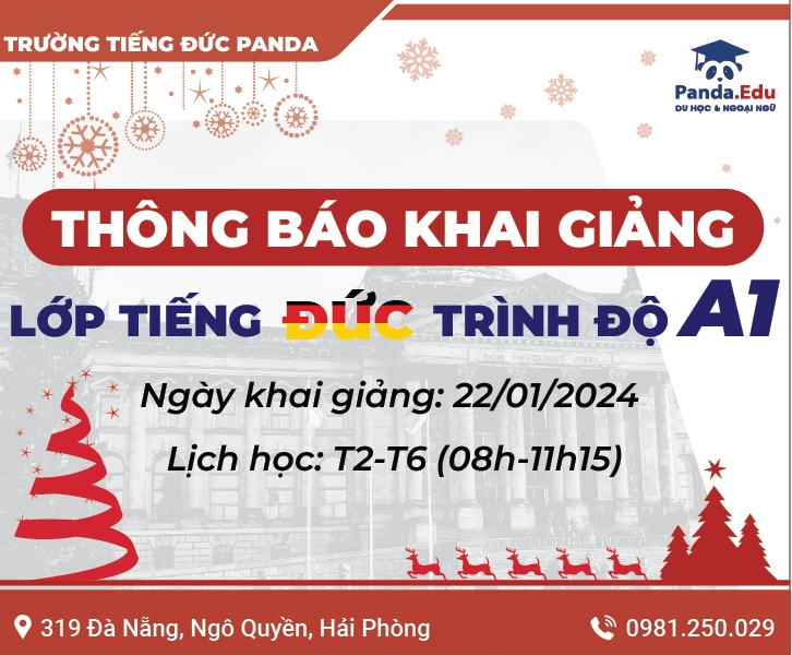 KHAI GIẢNG KHÓA TIẾNG ĐỨC A1 CHO NGƯỜI MỚI BẮT ĐẦU TRONG THÁNG 1/2024
