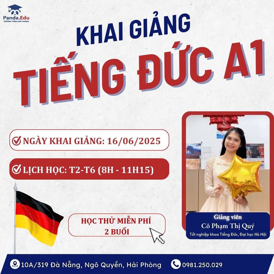 Khai giảng khóa học tiếng Đức A1 ngày 16/06/2025 tại PANDA