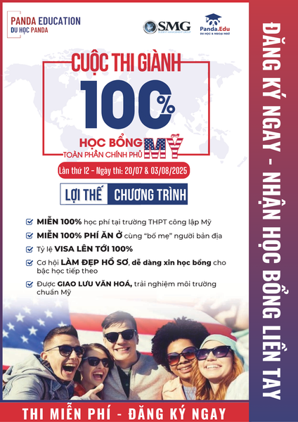 CUỘC THI GIÀNH HỌC BỔNG TOÀN PHẦN CHÍNH PHỦ MỸ 100% - LẦN THỨ 12