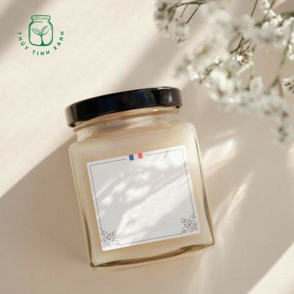 Hũ thủy tinh vuông nắp thiếc 500ml