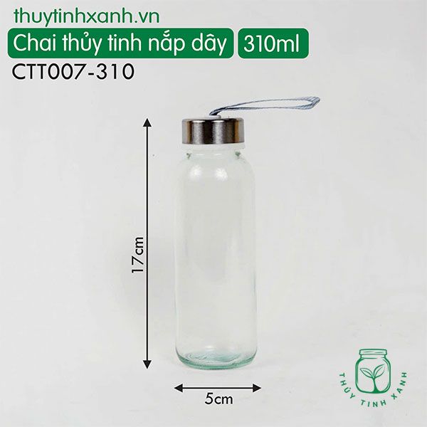 Chai thủy tinh nắp dây 500ml