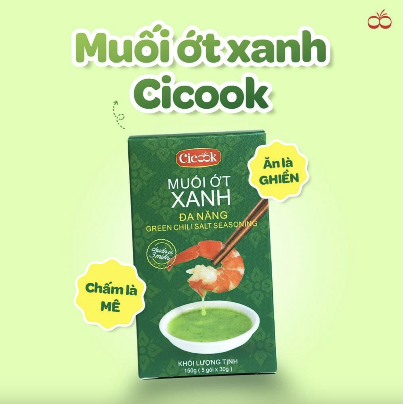 Nguyên liệu muối ớt xanh đa năng Cicook bao gồm các nguyên liệu gì?