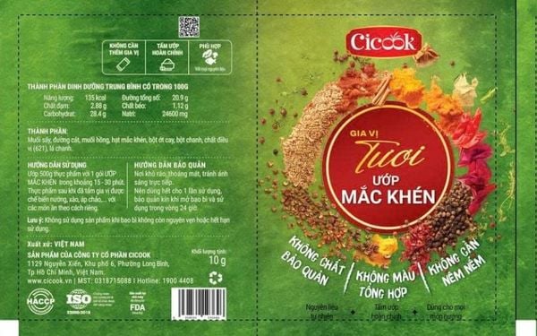 Công Bố Sản Phẩm: Gia Vị Tươi - Ướp Mắc Khén