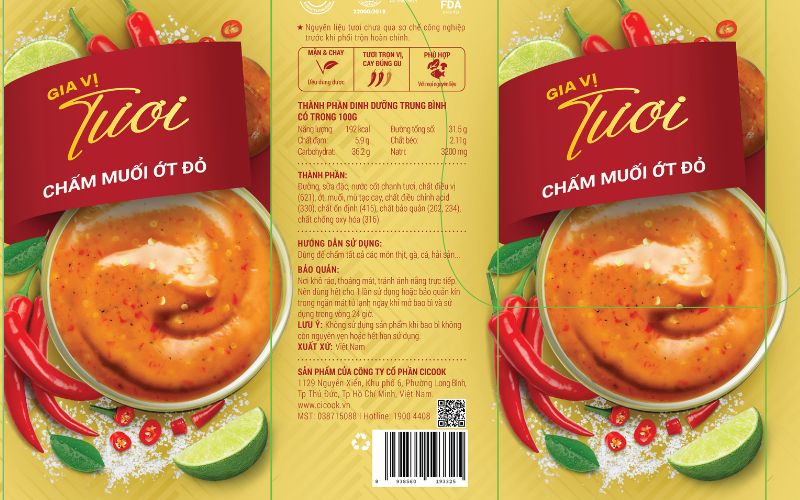 Công Bố Sản Phẩm: Gia Vị Tươi - Chấm Muối Ớt Đỏ