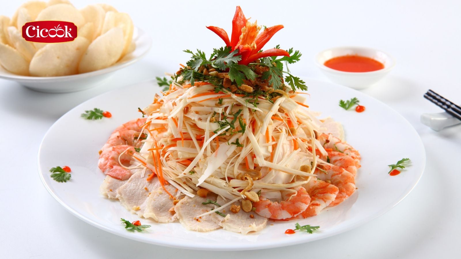 025 - GỎI CỦ HỦ DỪA TÔM THỊT XỐT CHUA CAY