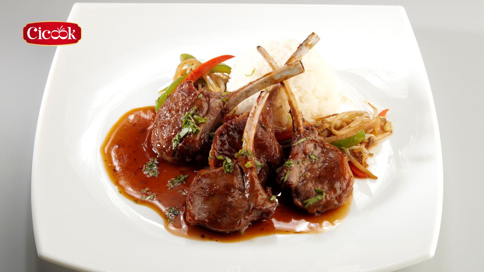 036 - SƯỜN CỪU ÁP CHẢO XỐT NƯỚNG CICOOK