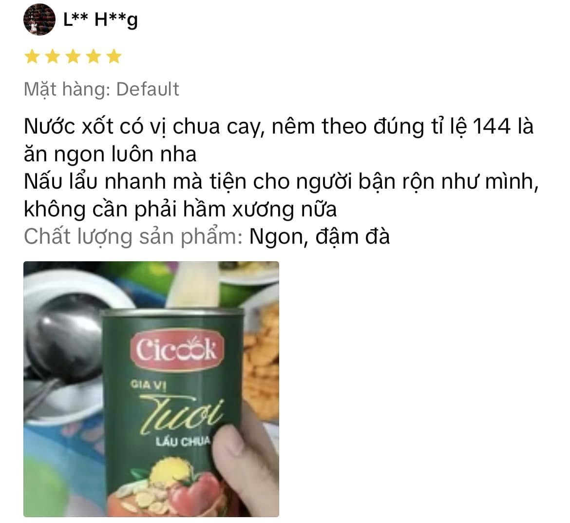 Trải nghiệm người dùng khi sử dụng nước cốt lẩu Cicook 1