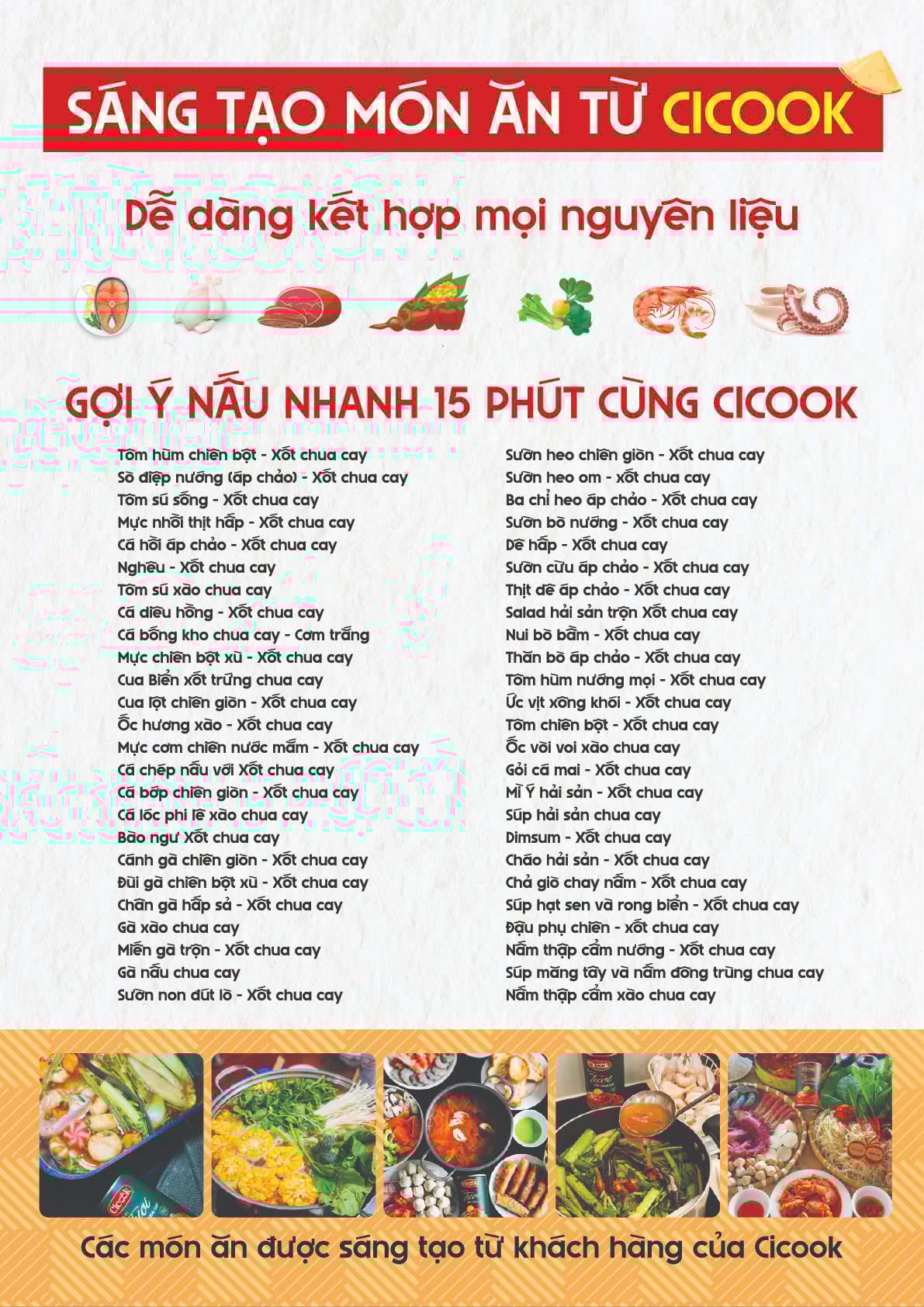 Sáng tạo 50 món ăn cùng Cicook