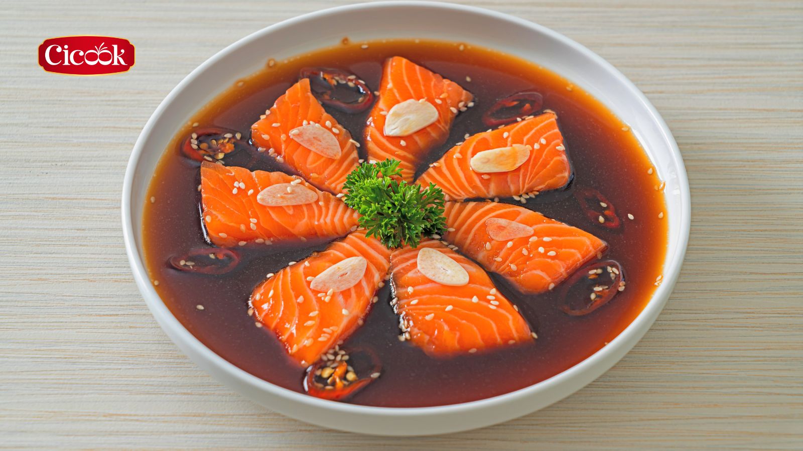 Món cá hồi ngâm tương