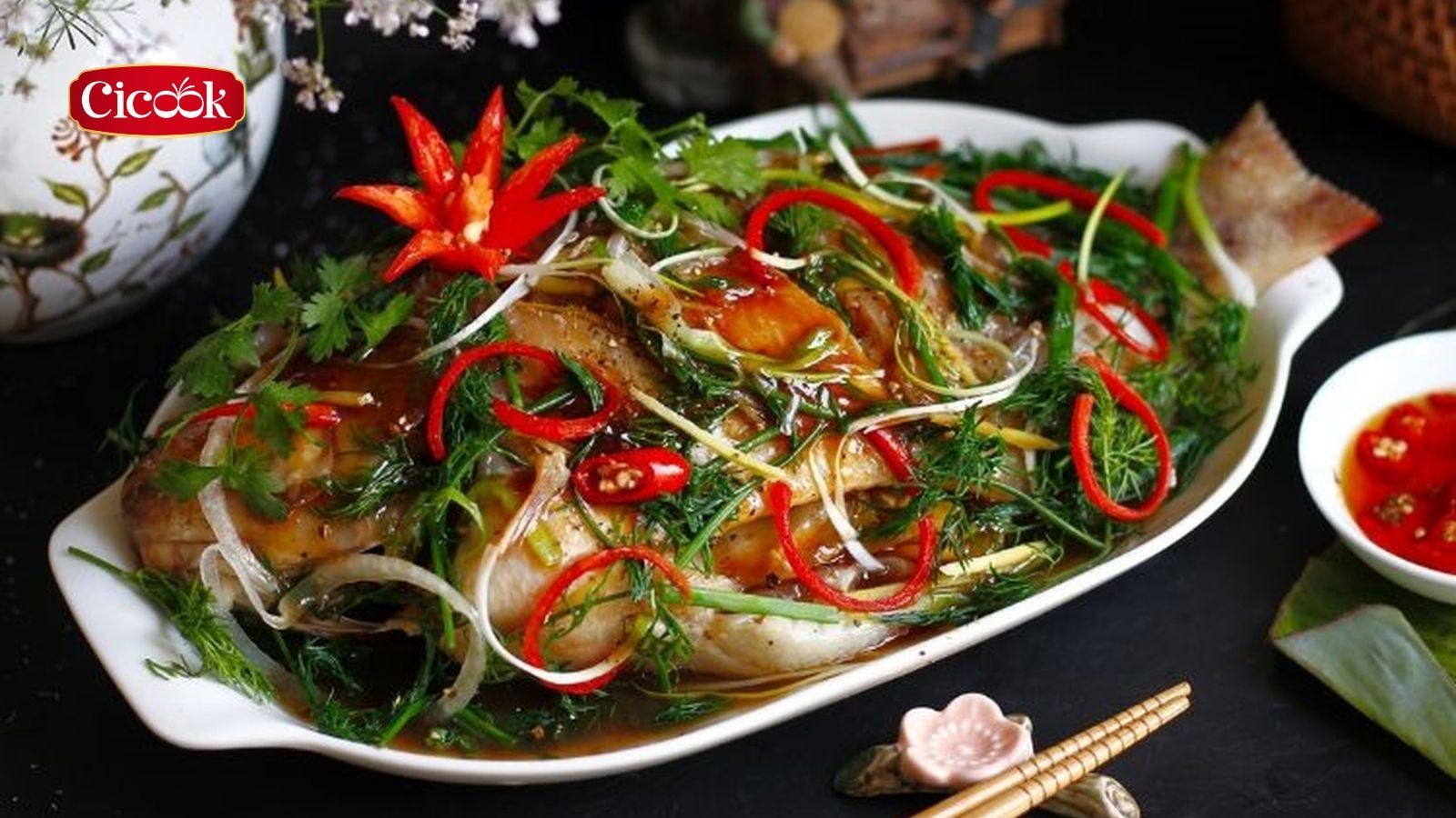 Cá tầm hấp xì dầu