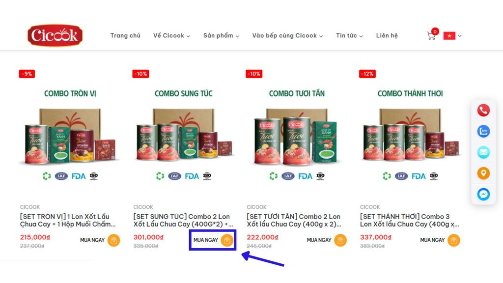 Bước 2: Đặt mua sản phẩm