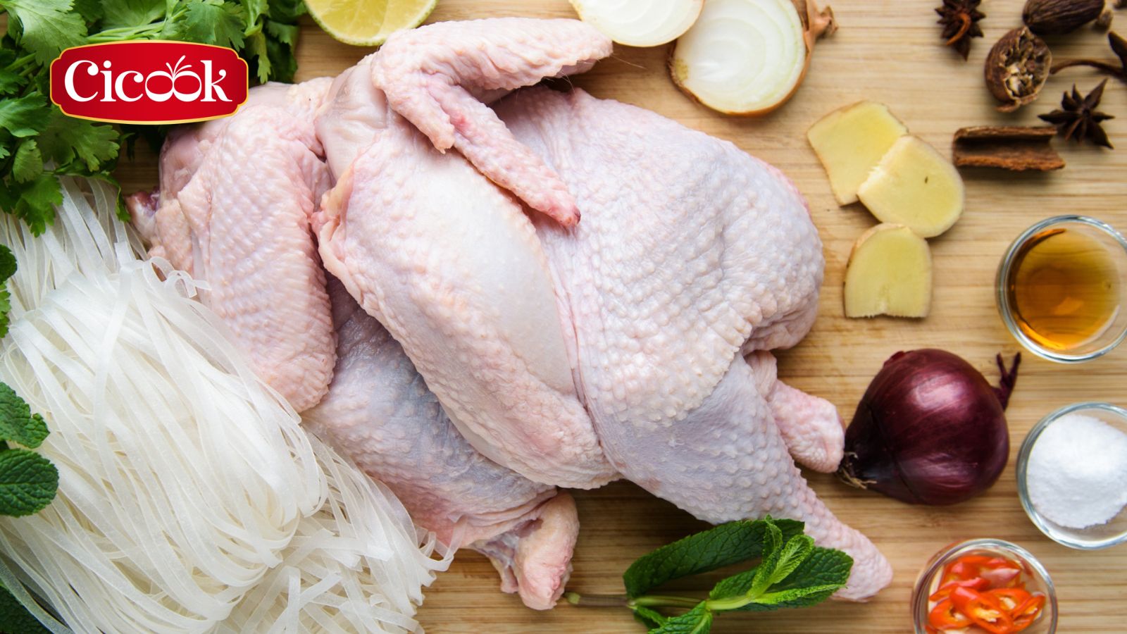 Nguyên liệu làm gà hấp xốt chua cay