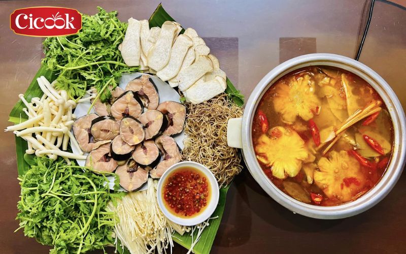 lẩu cá lăng chua cay