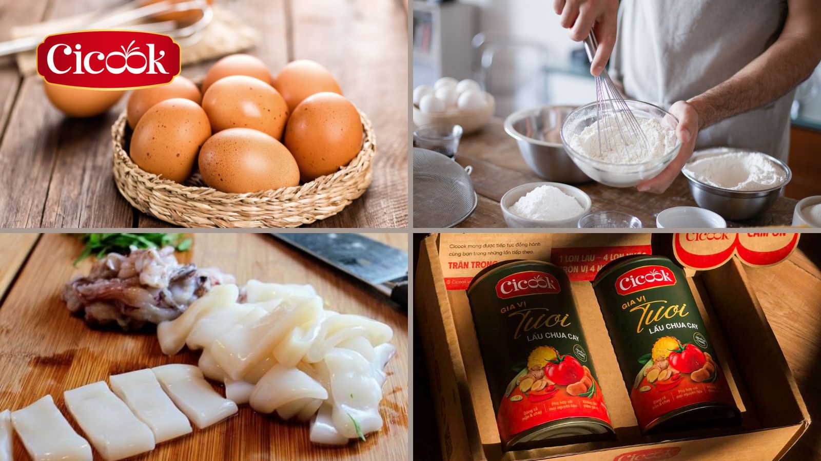 Nguyên liệu làm mực chiên xù