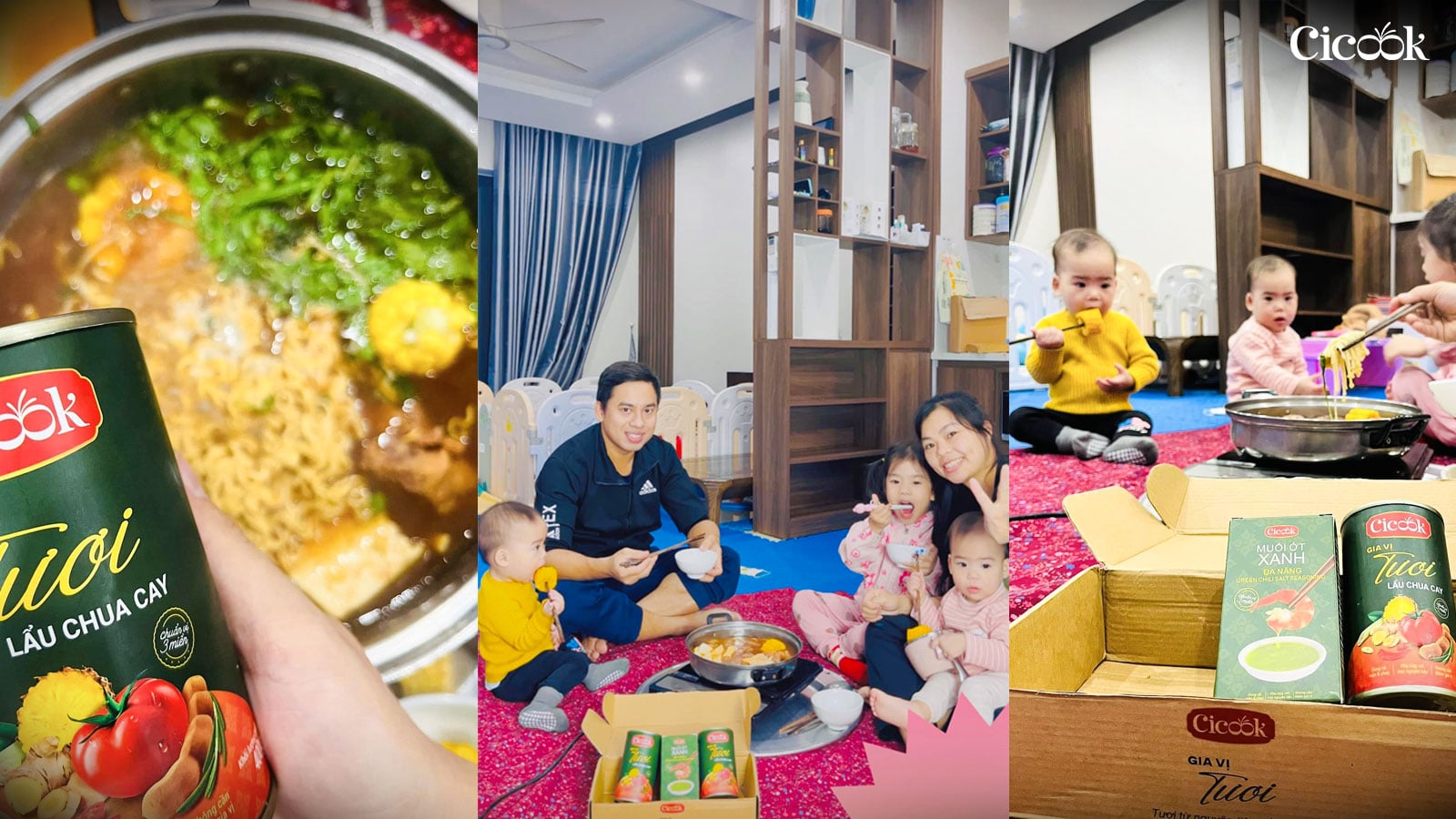 Cicook cùng gia đình bạn tận hưởng bữa ăn