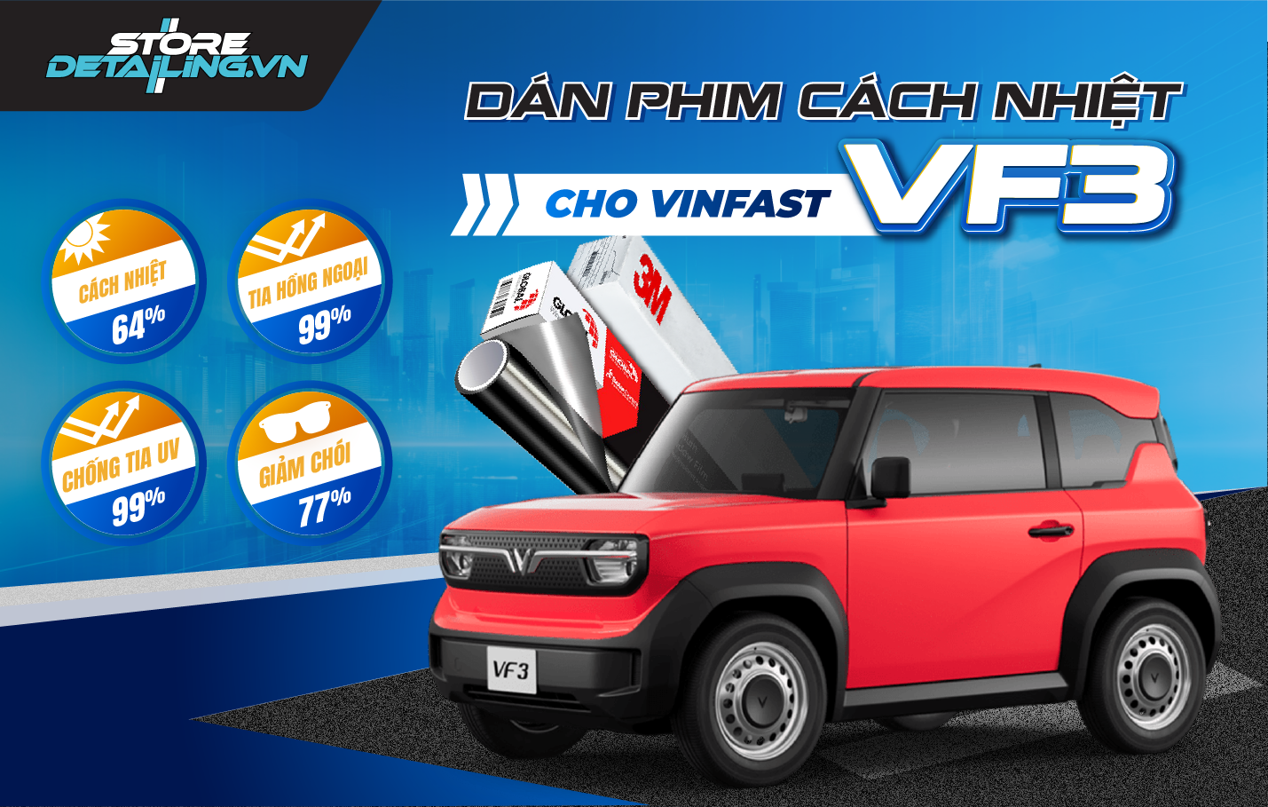 Dán Phim Cách Nhiệt Cho VF3