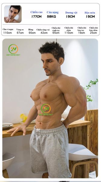 Búp bê tình dục nam Edward gương mặt Châu Âu body 6 múi