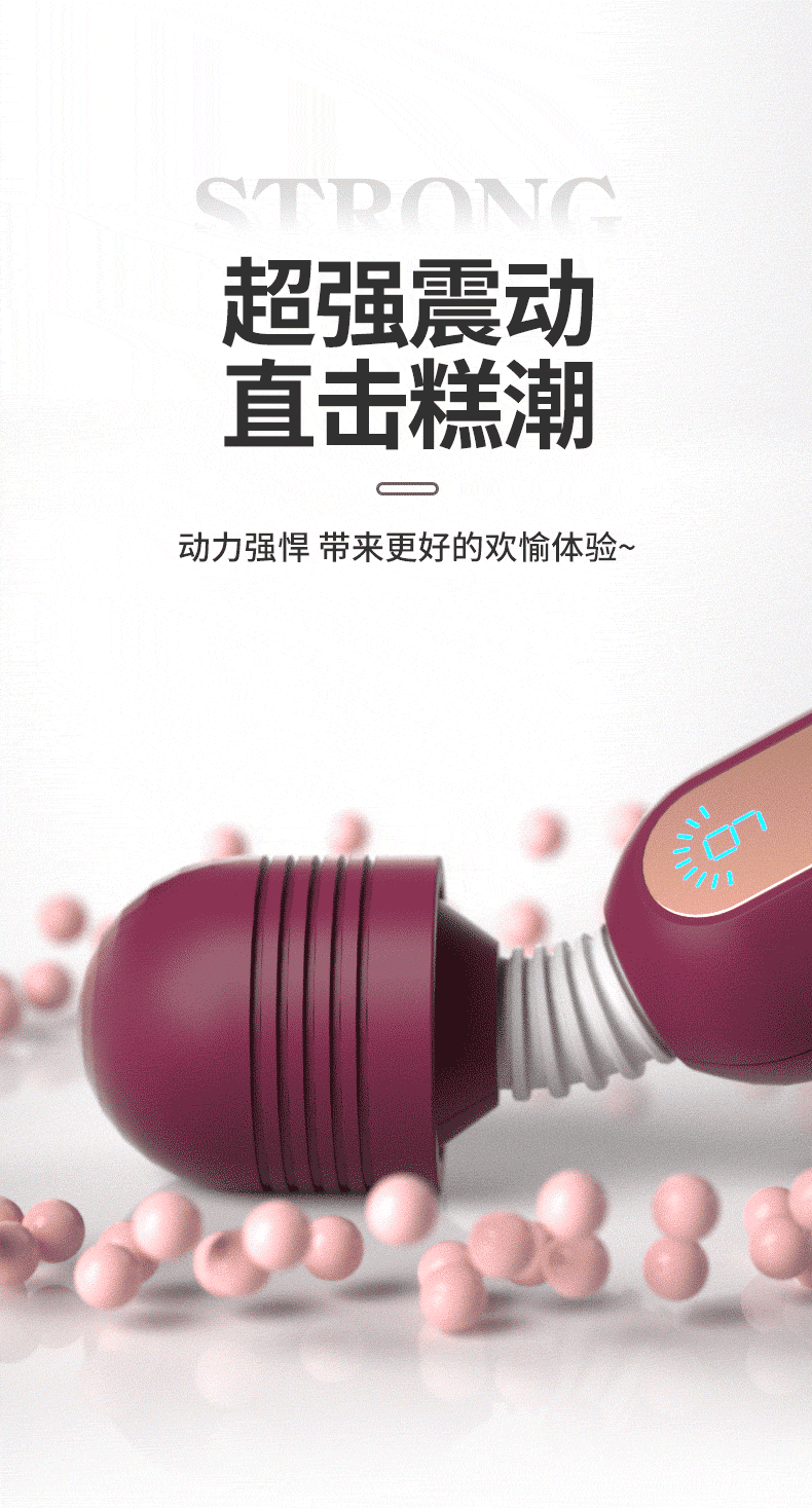 Chày rung cao cấp 9 tần số tỏa nhiệt 41 độ kèm led