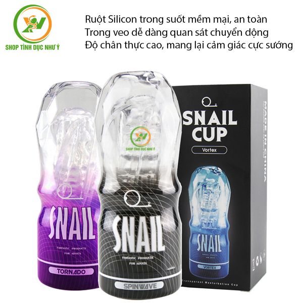 Cốc thủ dâm Snail cầm tay trong suốt giá siêu rẻ