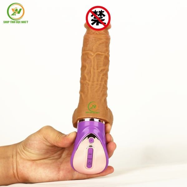 Dương vật giả cao cấp rung thụt cong tỏa nhiệt Joker