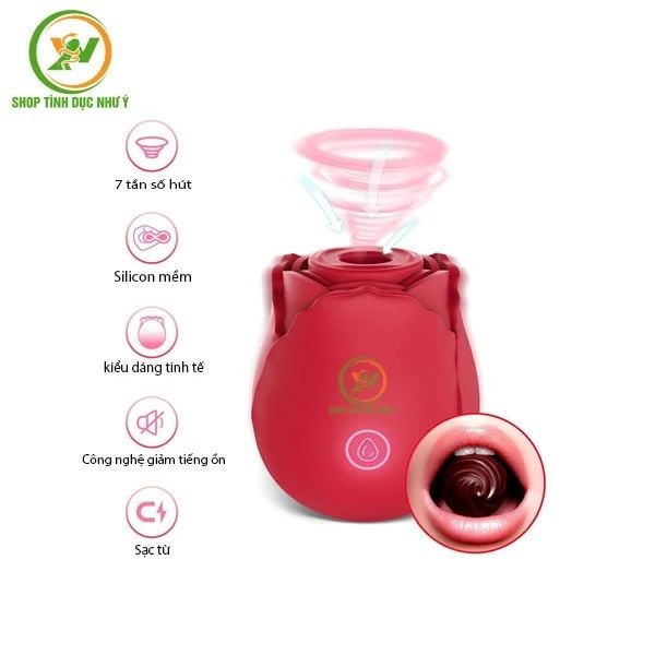Máy rung hoa hồng đa năng có chức năng bú mút và massage, tăng khoái cảm nhanh chóng