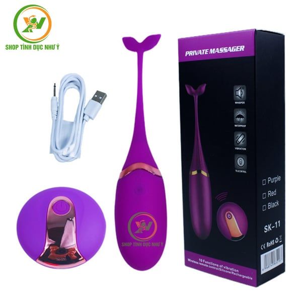 Trứng rung cá heo giá rẻ điều khiển từ xa 10 chế độ cực mạnh