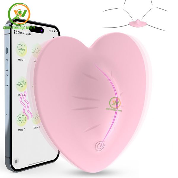 Trứng rung hình trái tim 9 tần số điều khiển từ xa qua APP