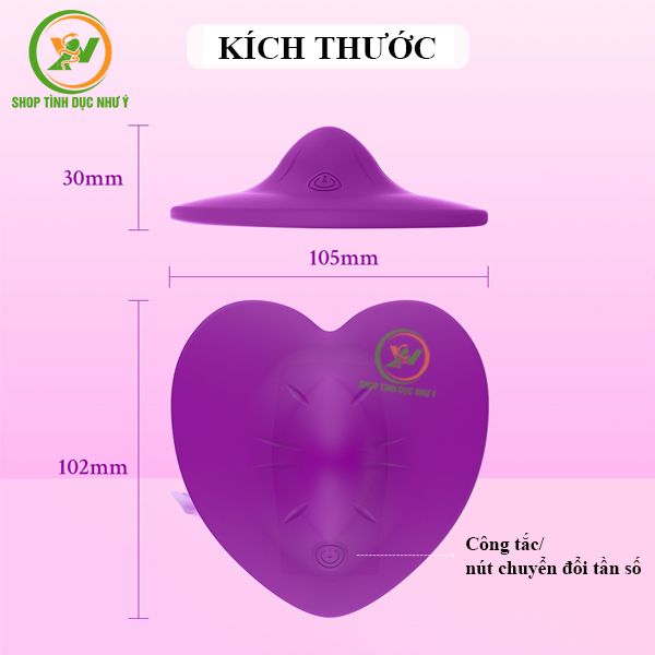 Trứng rung hình trái tim 9 tần số điều khiển từ xa qua APP