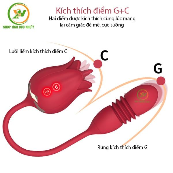 Trứng rung thụt kết hợp lưỡi liếm 7 chế độ kích thích điểm G