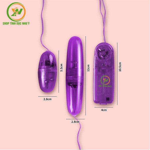 Trứng rung trong suốt mini 2 đầu có dây giá rẻ