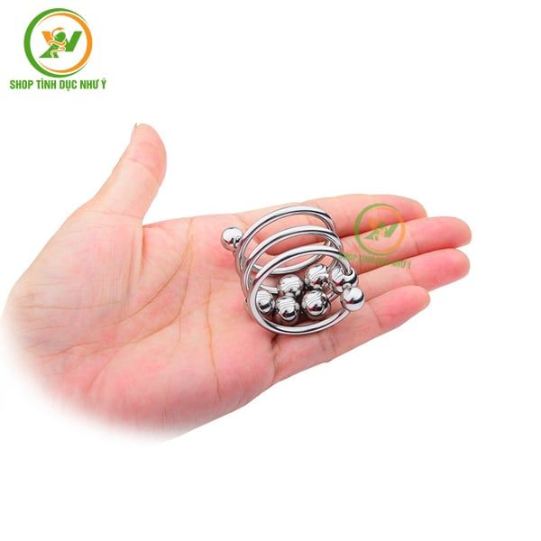 Vòng đeo dương vật inox kèm bi tăng khoái cảm nhiều kích cỡ