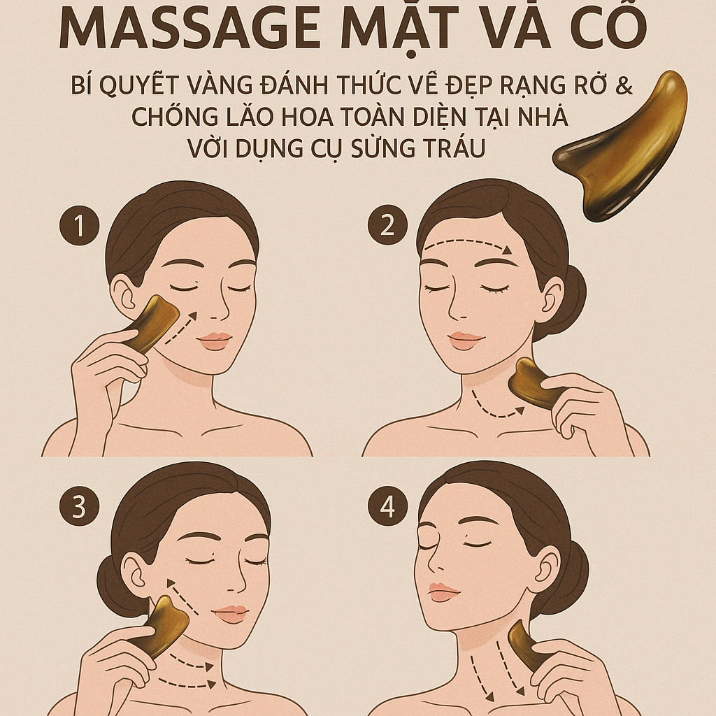 Cách Massage Mặt Và Cổ: Bí Quyết Vàng Đánh Thức Vẻ Đẹp Rạng Rỡ & Chống Lão Hóa Toàn Diện Tại Nhà Với Dụng Cụ Sừng Trâu