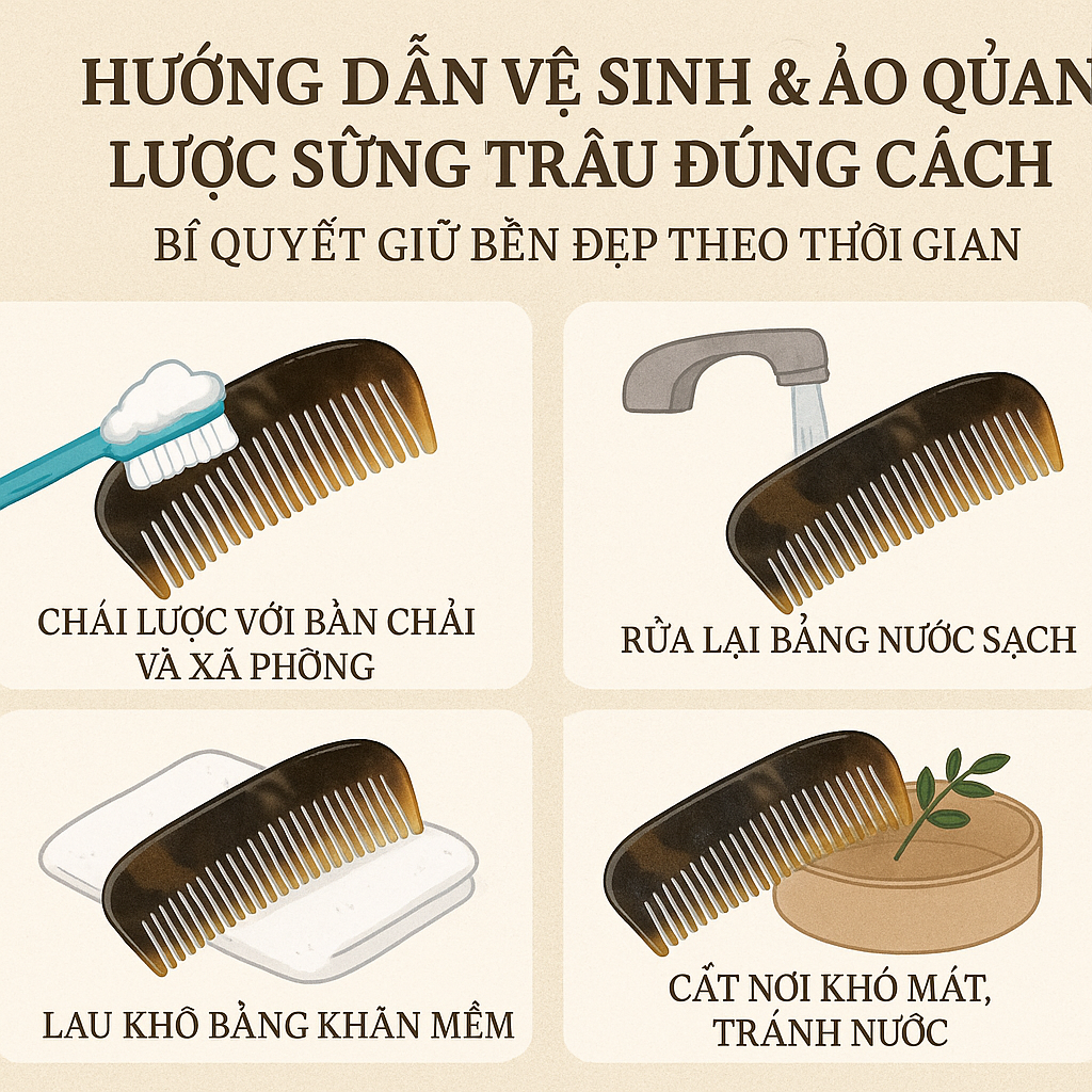 Hướng Dẫn Vệ Sinh & Bảo Quản Lược Sừng Trâu Đúng Cách: Bí Quyết Giữ Bền Đẹp Theo Thời Gian