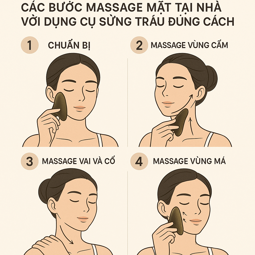 Cách Massage Mặt Tại Nhà Với Dụng Cụ Sừng Trâu Đúng Chuẩn Nhất Năm 2025