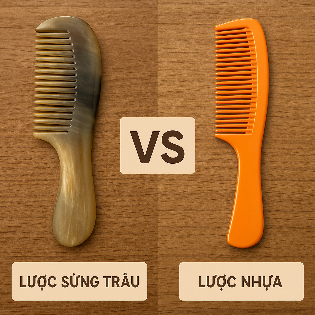Lược Sừng Trâu Vs Lược Nhựa – Nên Chọn Loại Nào Cho Mái Tóc Bạn?
