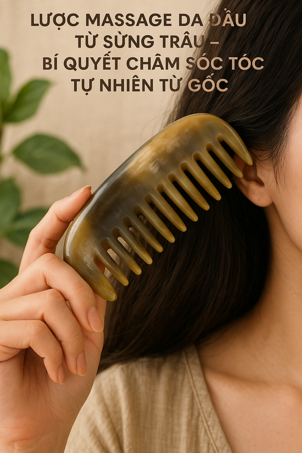 Lược Massage Da Đầu Bằng Sừng Trâu – Giải Pháp Chăm Sóc Tóc Tự Nhiên, Thư Giãn Mỗi Ngày