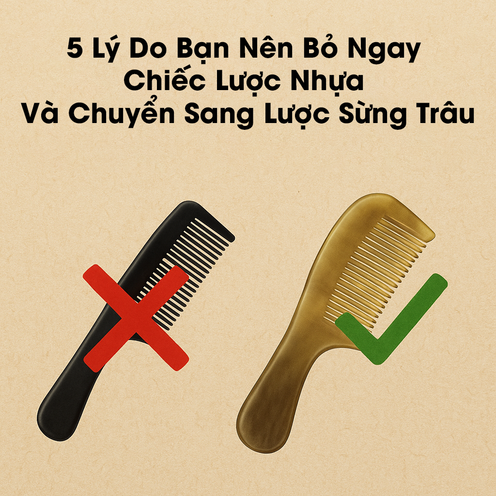 5 Lý Do Bạn Nên Bỏ Ngay Chiếc Lược Nhựa Và Chuyển Sang Lược Sừng Trâu