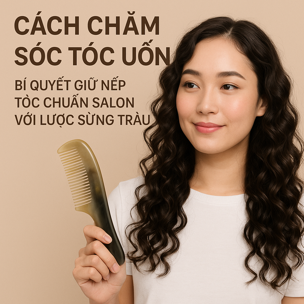 Cách Chăm Sóc Tóc Uốn: Bí Quyết Giữ Nếp Tóc Chuẩn Salon với Lược Sừng Trâu