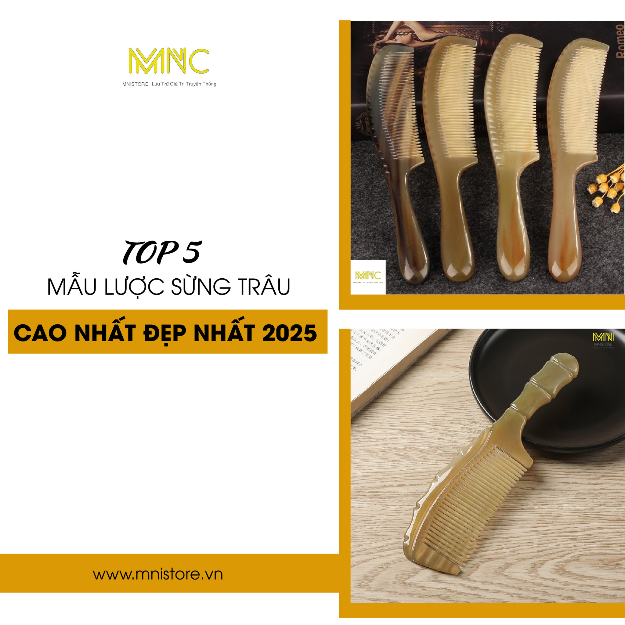 Top 5 Mẫu Lược Sừng Trâu Cao Cấp Được Yêu Thích Nhất 2025 - Mua Ở Đâu Uy Tín?