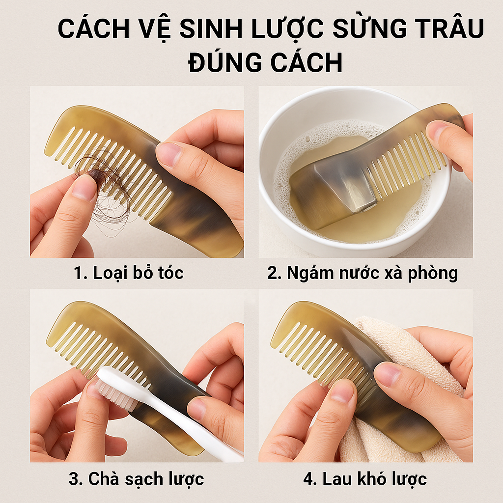 Hướng dẫn cách vệ sinh lược sừng trâu đúng cách