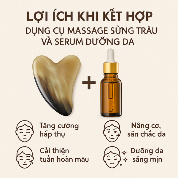 Massage Mặt Bằng Sừng Trâu Kết Hợp Serum