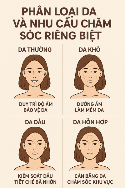 Phân Loại Da Và Nhu Cầu Chăm Sóc Riêng Biệt