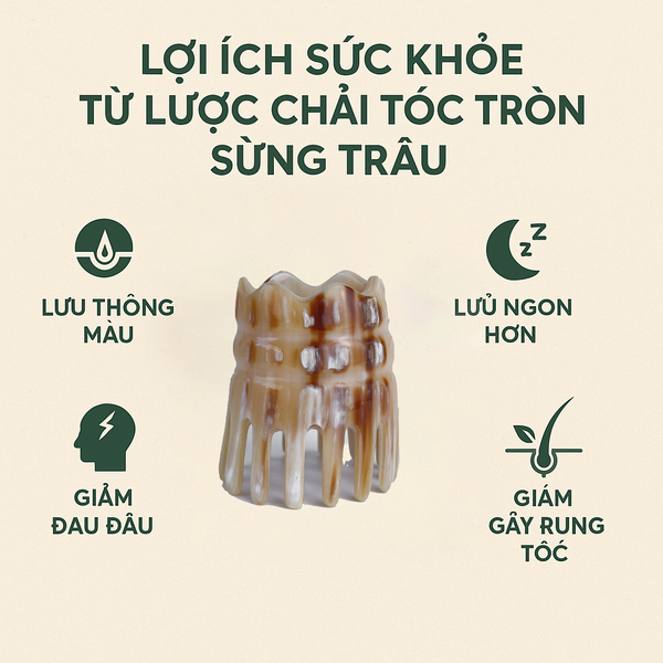Lợi Ích Sức Khỏe Từ Lược Chải Tóc Tròn Sừng Trâu