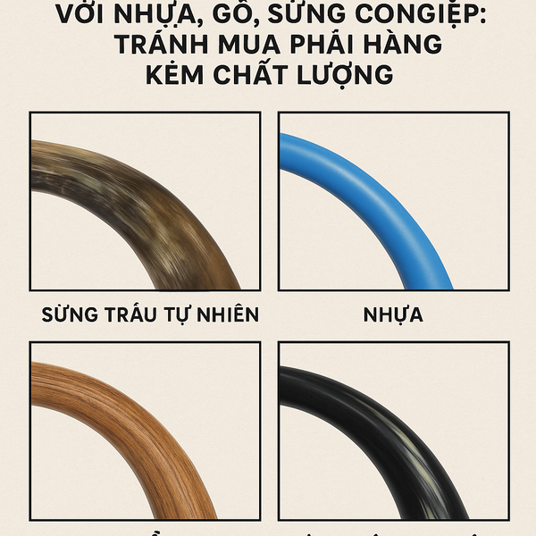 Phân Biệt Sừng Trâu Tự Nhiên Với Nhựa, Gỗ, Sừng Công Nghiệp: Tránh Mua Phải Hàng Kém Chất Lượng