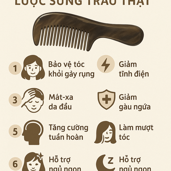 7 Công Dụng Ít Người Biết Của Lược Sừng Trâu Thật