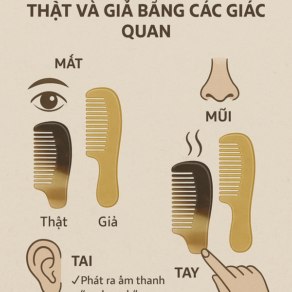 Cách Phân Biệt Lược Sừng Trâu Thật Và Giả Bằng Các Giác Quan Khác